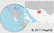 Gray Location Map of Casas Grandes, highlighted country