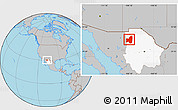 Gray Location Map of Casas Grandes, highlighted parent region