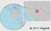 Gray Location Map of Casas Grandes