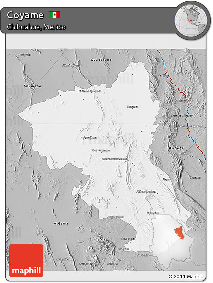 Gray 3D Map of Coyame