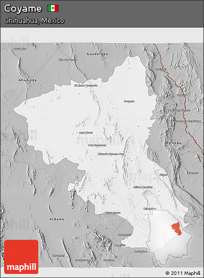 Gray 3D Map of Coyame