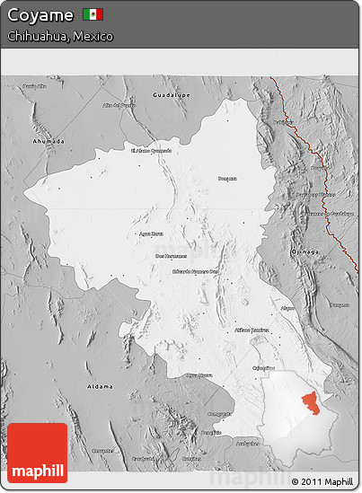 Gray 3D Map of Coyame