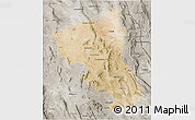 Satellite 3D Map of Coyame, semi-desaturated