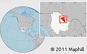 Gray Location Map of Coyame, highlighted parent region, hill shading