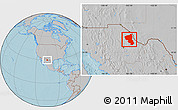 Gray Location Map of Coyame, hill shading