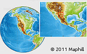 Physical Location Map of Coyame, within the entire country