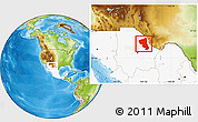 Physical Location Map of Coyame, highlighted country