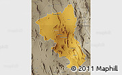 Physical Map of Coyame, semi-desaturated