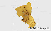 Physical Map of Coyame, single color outside