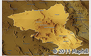 Physical Panoramic Map of Coyame, darken