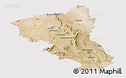 Satellite Panoramic Map of Coyame, cropped outside