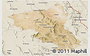 Satellite Panoramic Map of Coyame, shaded relief outside