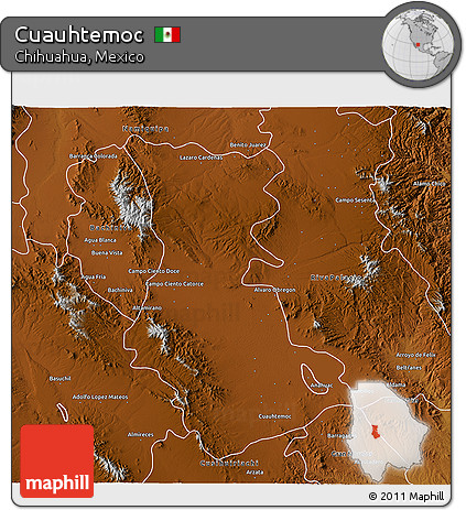 Physical 3D Map of Cuauhtemoc