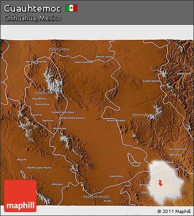 Physical 3D Map of Cuauhtemoc