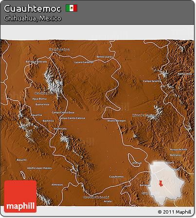 Physical 3D Map of Cuauhtemoc