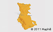 Political 3D Map of Cuauhtemoc, single color outside