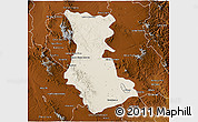 Shaded Relief 3D Map of Cuauhtemoc, physical outside
