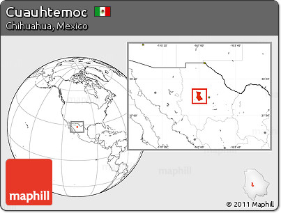 Blank Location Map of Cuauhtemoc