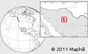 Blank Location Map of Cuauhtemoc, highlighted country