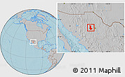 Gray Location Map of Cuauhtemoc, hill shading