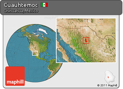 Satellite Location Map of Cuauhtemoc