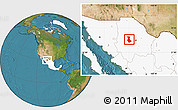 Satellite Location Map of Cuauhtemoc, highlighted country