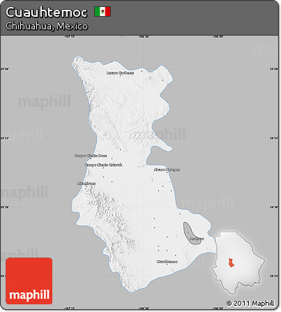 Gray Map of Cuauhtemoc, single color outside