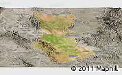 Satellite Panoramic Map of Cuauhtemoc, semi-desaturated