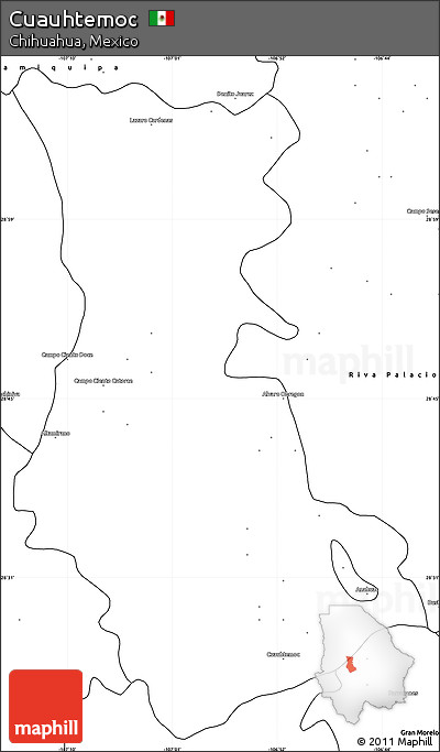 Blank Simple Map of Cuauhtemoc
