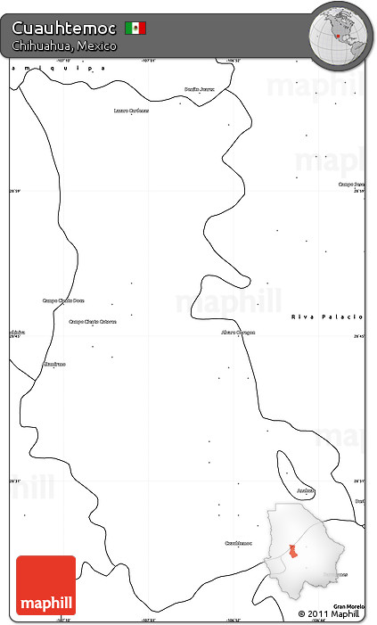 Blank Simple Map of Cuauhtemoc