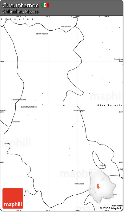 Blank Simple Map of Cuauhtemoc