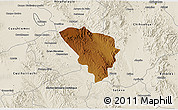 Physical 3D Map of Gereral Trias, shaded relief outside