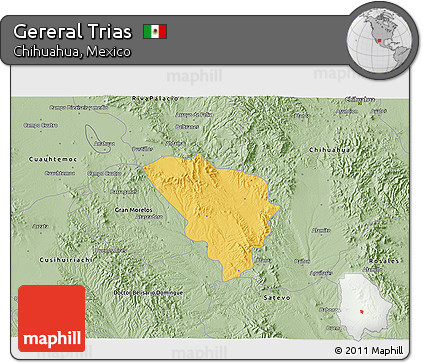 Savanna Style 3D Map of Gereral Trias