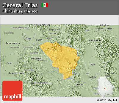Savanna Style 3D Map of Gereral Trias