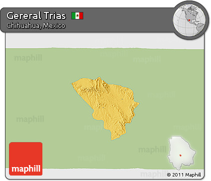 Savanna Style 3D Map of Gereral Trias, single color outside
