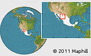 Satellite Location Map of Gereral Trias, highlighted country, within the entire country