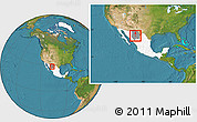 Satellite Location Map of Gereral Trias, highlighted country, highlighted parent region, within the entire country