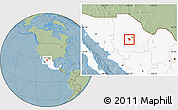 Savanna Style Location Map of Gereral Trias, highlighted country, hill shading