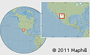 Savanna Style Location Map of Gereral Trias, highlighted parent region, within the entire country, hill shading