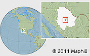 Savanna Style Location Map of Gereral Trias, highlighted parent region, hill shading