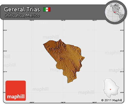 Physical Map of Gereral Trias, single color outside