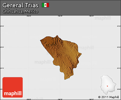 Physical Map of Gereral Trias, single color outside
