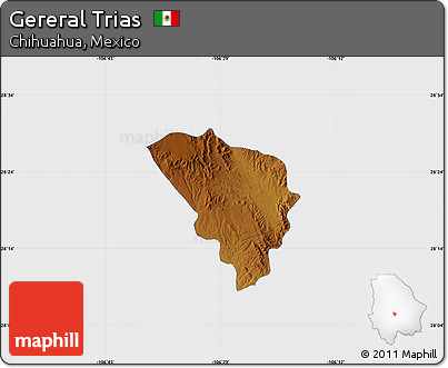 Physical Map of Gereral Trias, single color outside