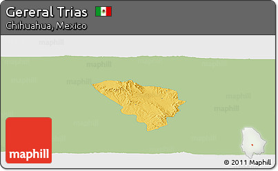 Savanna Style Panoramic Map of Gereral Trias, single color outside