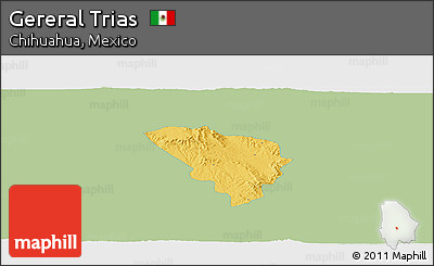Savanna Style Panoramic Map of Gereral Trias, single color outside