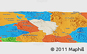 Shaded Relief Panoramic Map of Gereral Trias, political outside