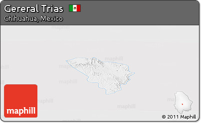 Silver Style Panoramic Map of Gereral Trias, single color outside