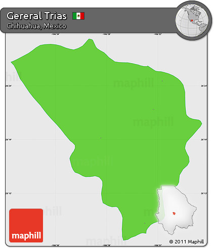 Political Simple Map of Gereral Trias, single color outside