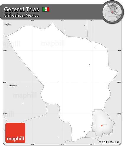 Silver Style Simple Map of Gereral Trias