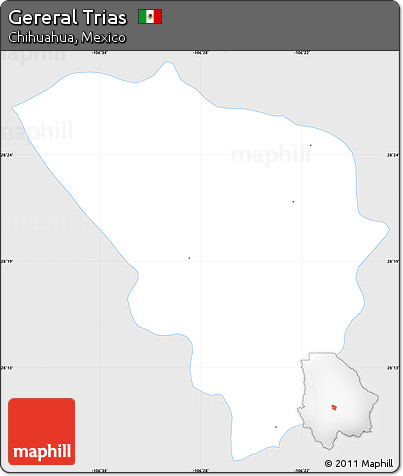 Silver Style Simple Map of Gereral Trias, single color outside
